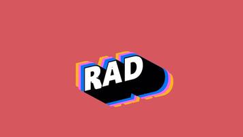 RAD Text in Graffiti Style with Color-Changing Background video