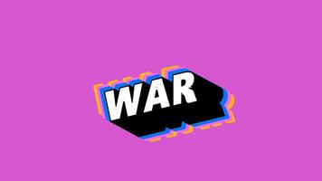 WAR Text in Graffiti Style with Color-Changing Background video