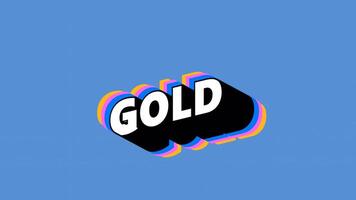 GOLD Text in Graffiti Style with Color-Changing Background video
