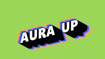 AURA UP Text in Graffiti Style with Color-Changing Background video