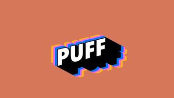 PUFF Text in Graffiti Style with Color-Changing Background video