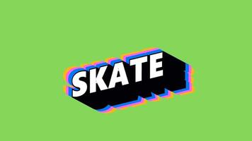 SKATE Text in Graffiti Style with Color-Changing Background video