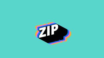 ZIP Text in Graffiti Style with Color-Changing Background video