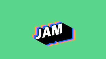 JAM Text in Graffiti Style with Color-Changing Background video
