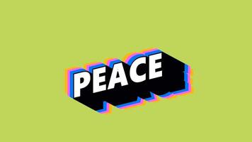 PEACE Text in Graffiti Style with Color-Changing Background video