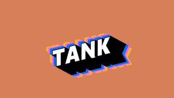 TANK Text in Graffiti Style with Color-Changing Background video