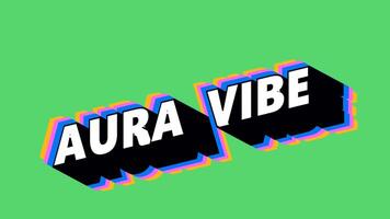 AURA VIBE Text in Graffiti Style with Color-Changing Background video