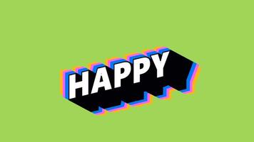 HAPPY Text in Graffiti Style with Color-Changing Background video
