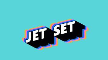 JET SET Text in Graffiti Style with Color-Changing Background video