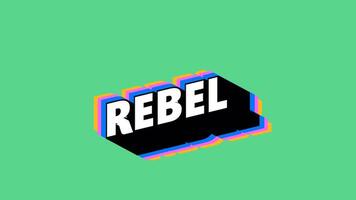 REBEL Text in Graffiti Style with Color-Changing Background video