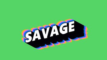 SAVAGE Text in Graffiti Style with Color-Changing Background video
