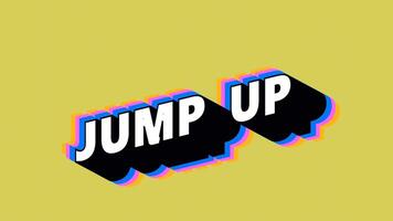 JUMP UP Text in Graffiti Style with Color-Changing Background video