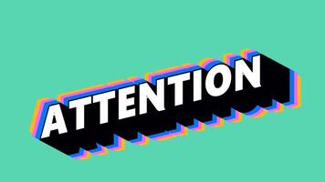 ATTENTION Text in Graffiti Style with Color-Changing Background video