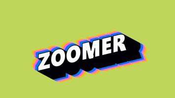 ZOOMER Text in Graffiti Style with Color-Changing Background video