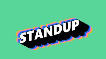 STANDUP Text in Graffiti Style with Color-Changing Background video
