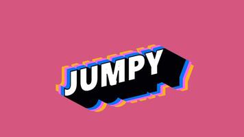 JUMPY Text in Graffiti Style with Color-Changing Background video