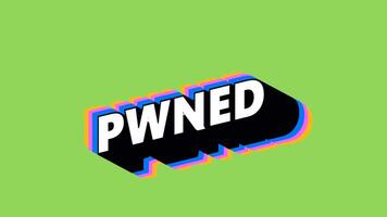 PWNED Text in Graffiti Style with Color-Changing Background video