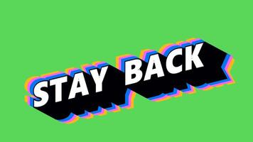 STAY BACK Text in Graffiti Style with Color-Changing Background video
