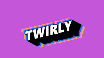 TWIRLY Text in Graffiti Style with Color-Changing Background video
