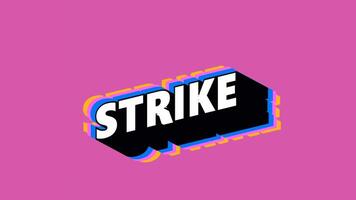 STRIKE Text in Graffiti Style with Color-Changing Background video