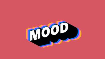 MOOD Text in Graffiti Style with Color-Changing Background video