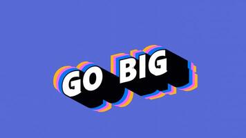 GO BIG Text in Graffiti Style with Color-Changing Background video