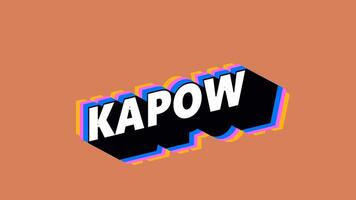 KAPOW Text in Graffiti Style with Color-Changing Background video