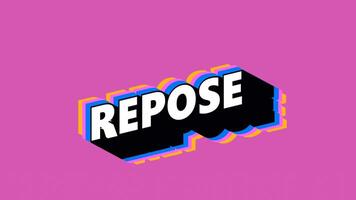 REPOSE Text in Graffiti Style with Color-Changing Background video