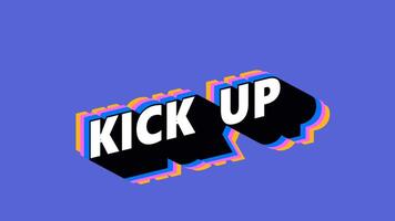 KICK UP Text in Graffiti Style with Color-Changing Background video