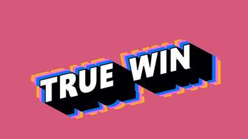 TRUE WIN Text in Graffiti Style with Color-Changing Background video