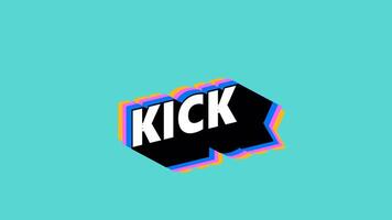 KICK Text in Graffiti Style with Color-Changing Background video