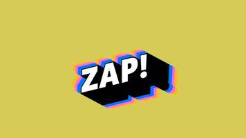 ZAP Text in Graffiti Style with Color-Changing Background video
