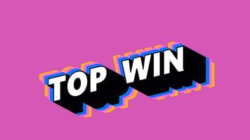 TOP WIN Text in Graffiti Style with Color-Changing Background video