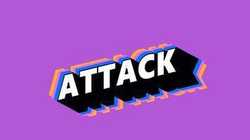 ATTACK Text in Graffiti Style with Color-Changing Background video