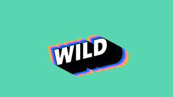 WILD Text in Graffiti Style with Color-Changing Background video