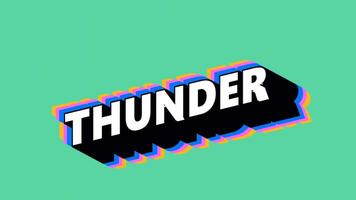 THUNDER Text in Graffiti Style with Color-Changing Background video