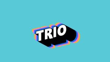 TRIO Text in Graffiti Style with Color-Changing Background video