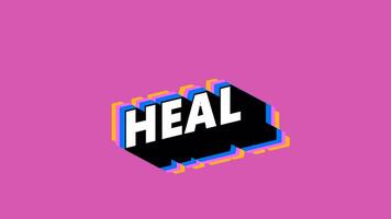 HEAL Text in Graffiti Style with Color-Changing Background video