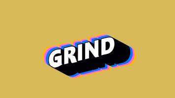 GRIND Text in Graffiti Style with Color-Changing Background video