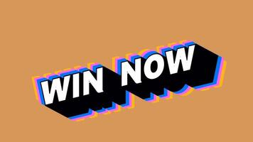 WIN NOW Text in Graffiti Style with Color-Changing Background video