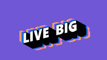 LIVE BIG Text in Graffiti Style with Color-Changing Background video