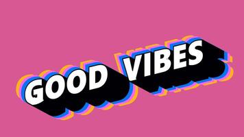 GOOD VIBES Text in Graffiti Style with Color-Changing Background video