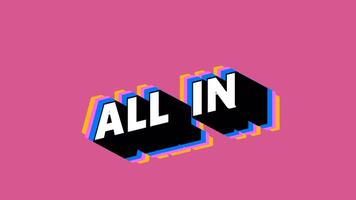ALL IN Text in Graffiti Style with Color-Changing Background video