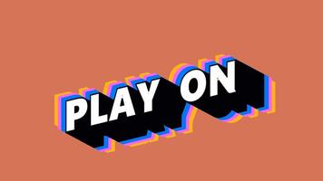 PLAY ON Text in Graffiti Style with Color-Changing Background video