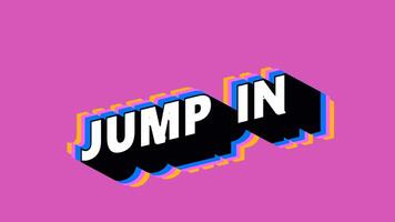 JUMP IN Text in Graffiti Style with Color-Changing Background video