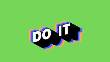 DO IT Text in Graffiti Style with Color-Changing Background video