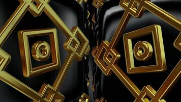 Reflection, Unique Template, Business Background, Black and Gold Figures, Elite Design, Exclusive video