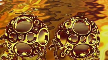 Business Background, Unique Cinematic Template, Floating Golden Spheres, Reflection, Exclusive, Elite Design video