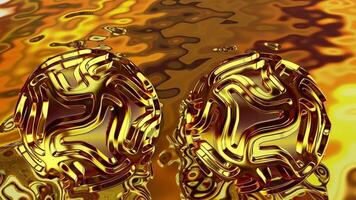 Floating Golden Spheres, Unique Cinematic Template, Business Background, Elite Design, Reflection, Exclusive video