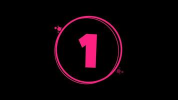 Cute abstract numbers zero to nine group of font from animation 0-9 set graphic animation on transparent alpha channel background, 4k footage video